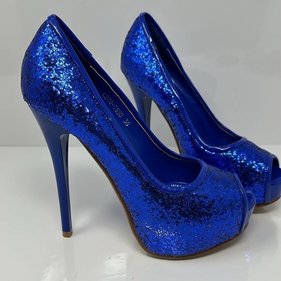 Jbloom blue heels 5.5 - Picture 2 of 5